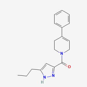 molecular formula C18H21N3O B4221943 (4-phenyl-3,6-dihydro-2H-pyridin-1-yl)-(5-propyl-1H-pyrazol-3-yl)methanone 