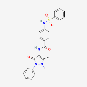 N-(1,5-dimethyl-3-oxo-2-phenyl-2,3-dihydro-1H-pyrazol-4-yl)-4-[(phenylsulfonyl)amino]benzamide