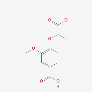 molecular formula C12H14O6 B4221978 3-methoxy-4-(2-methoxy-1-methyl-2-oxoethoxy)benzoic acid 