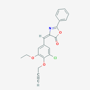 molecular formula C21H16ClNO4 B422199 4-[3-chloro-5-ethoxy-4-(2-propynyloxy)benzylidene]-2-phenyl-1,3-oxazol-5(4H)-one 