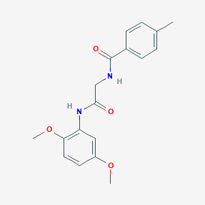 molecular formula C18H20N2O4 B4221996 N-{2-[(2,5-dimethoxyphenyl)amino]-2-oxoethyl}-4-methylbenzamide 