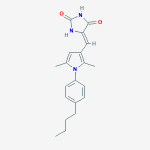 molecular formula C20H23N3O2 B422200 (5Z)-5-{[1-(4-butylphenyl)-2,5-dimethyl-1H-pyrrol-3-yl]methylidene}imidazolidine-2,4-dione 