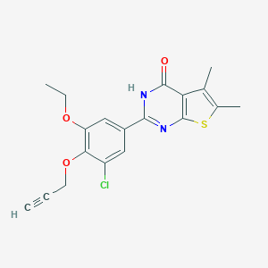 molecular formula C19H17ClN2O3S B422201 2-(3-chloro-5-ethoxy-4-prop-2-ynoxyphenyl)-5,6-dimethyl-3H-thieno[2,3-d]pyrimidin-4-one 