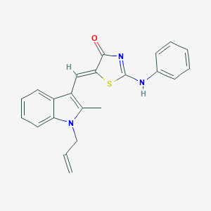 molecular formula C22H19N3OS B422203 (5Z)-2-anilino-5-[(2-methyl-1-prop-2-enylindol-3-yl)methylidene]-1,3-thiazol-4-one 