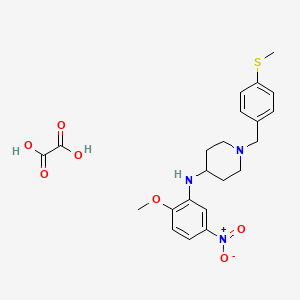 N-(2-methoxy-5-nitrophenyl)-1-[(4-methylsulfanylphenyl)methyl]piperidin-4-amine;oxalic acid