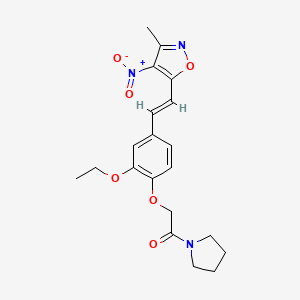 molecular formula C20H23N3O6 B4222052 2-{2-ETHOXY-4-[(1E)-2-(3-METHYL-4-NITRO-1,2-OXAZOL-5-YL)ETHENYL]PHENOXY}-1-(PYRROLIDIN-1-YL)ETHAN-1-ONE 