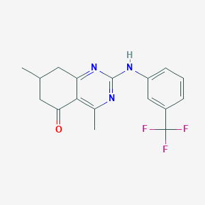 molecular formula C17H16F3N3O B4222065 4,7-dimethyl-2-{[3-(trifluoromethyl)phenyl]amino}-7,8-dihydroquinazolin-5(6H)-one 