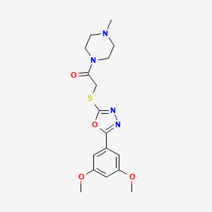 1-({[5-(3,5-dimethoxyphenyl)-1,3,4-oxadiazol-2-yl]thio}acetyl)-4-methylpiperazine