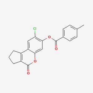 8-CHLORO-4-OXO-1H,2H,3H,4H-CYCLOPENTA[C]CHROMEN-7-YL 4-METHYLBENZOATE