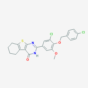 molecular formula C24H20Cl2N2O3S B422209 2-{3-chloro-4-[(4-chlorobenzyl)oxy]-5-methoxyphenyl}-5,6,7,8-tetrahydro[1]benzothieno[2,3-d]pyrimidin-4(3H)-one 