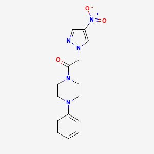 molecular formula C15H17N5O3 B4222094 1-[(4-nitro-1H-pyrazol-1-yl)acetyl]-4-phenylpiperazine 