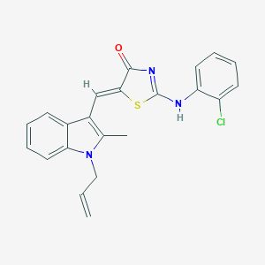 molecular formula C22H18ClN3OS B422210 (5Z)-2-(2-chloroanilino)-5-[(2-methyl-1-prop-2-enylindol-3-yl)methylidene]-1,3-thiazol-4-one 