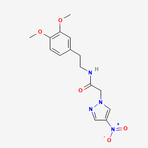 molecular formula C15H18N4O5 B4222106 N-[2-(3,4-dimethoxyphenyl)ethyl]-2-(4-nitro-1H-pyrazol-1-yl)acetamide 