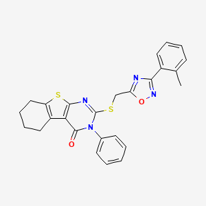 2-({[3-(2-methylphenyl)-1,2,4-oxadiazol-5-yl]methyl}thio)-3-phenyl-5,6,7,8-tetrahydro[1]benzothieno[2,3-d]pyrimidin-4(3H)-one