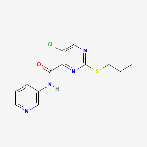 5-chloro-2-(propylsulfanyl)-N-(pyridin-3-yl)pyrimidine-4-carboxamide