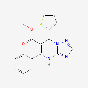 molecular formula C18H16N4O2S B4222125 ethyl 5-phenyl-7-(2-thienyl)-4,7-dihydro[1,2,4]triazolo[1,5-a]pyrimidine-6-carboxylate 