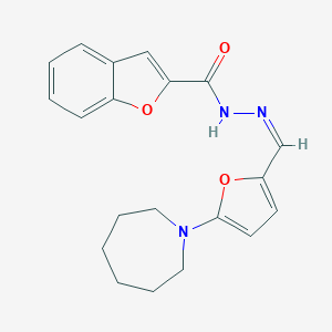 molecular formula C20H21N3O3 B422213 N'-{[5-(1-azepanyl)-2-furyl]methylene}-1-benzofuran-2-carbohydrazide 
