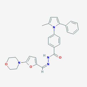 molecular formula C27H26N4O3 B422216 4-(2-methyl-5-phenyl-1H-pyrrol-1-yl)-N'-{[5-(4-morpholinyl)-2-furyl]methylene}benzohydrazide 