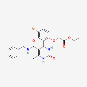 molecular formula C23H24BrN3O5 B4222163 ethyl (2-{5-[(benzylamino)carbonyl]-6-methyl-2-oxo-1,2,3,4-tetrahydro-4-pyrimidinyl}-4-bromophenoxy)acetate 