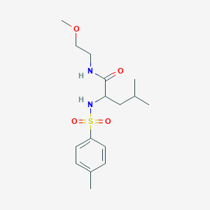 molecular formula C16H26N2O4S B4222173 N-(2-methoxyethyl)-4-methyl-2-[(4-methylphenyl)sulfonylamino]pentanamide 