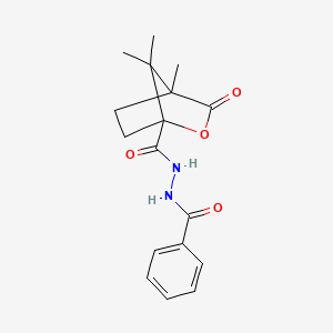 molecular formula C17H20N2O4 B4222223 4,7,7-trimethyl-3-oxo-N'-(phenylcarbonyl)-2-oxabicyclo[2.2.1]heptane-1-carbohydrazide 