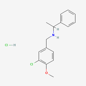 N-[(3-chloro-4-methoxyphenyl)methyl]-1-phenylethanamine;hydrochloride