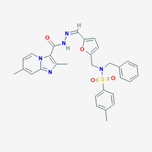 molecular formula C30H29N5O4S B422226 N-benzyl-N-{[5-((Z)-{[(2,7-dimethylimidazo[1,2-a]pyridin-3-yl)carbonyl]hydrazono}methyl)-2-furyl]methyl}-4-methylbenzenesulfonamide 
