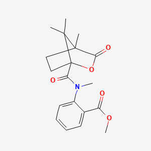 molecular formula C19H23NO5 B4222284 methyl 2-{methyl[(4,7,7-trimethyl-3-oxo-2-oxabicyclo[2.2.1]hept-1-yl)carbonyl]amino}benzoate 