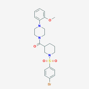 molecular formula C23H28BrN3O4S B4222302 [1-(4-Bromophenyl)sulfonylpiperidin-3-yl]-[4-(2-methoxyphenyl)piperazin-1-yl]methanone 