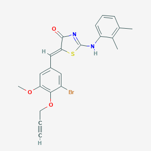 molecular formula C22H19BrN2O3S B422233 (5Z)-5-[(3-bromo-5-methoxy-4-prop-2-ynoxyphenyl)methylidene]-2-(2,3-dimethylanilino)-1,3-thiazol-4-one 