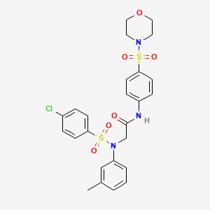 molecular formula C25H26ClN3O6S2 B4222330 2-(N-(4-chlorophenyl)sulfonyl-3-methylanilino)-N-(4-morpholin-4-ylsulfonylphenyl)acetamide 