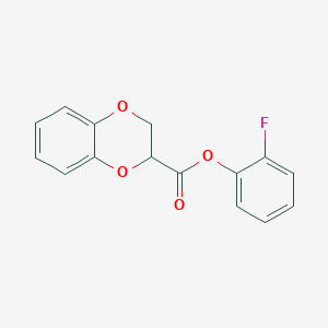 molecular formula C15H11FO4 B4222333 2-fluorophenyl 2,3-dihydro-1,4-benzodioxine-2-carboxylate 