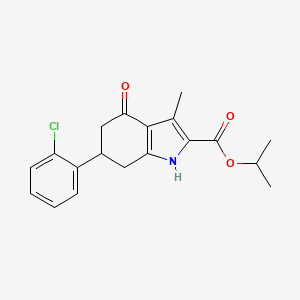 propan-2-yl 6-(2-chlorophenyl)-3-methyl-4-oxo-4,5,6,7-tetrahydro-1H-indole-2-carboxylate