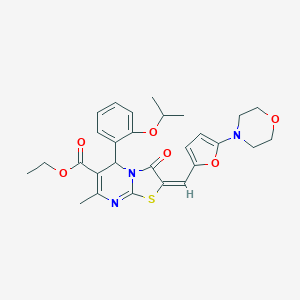 ethyl 5-(2-isopropoxyphenyl)-7-methyl-2-{[5-(4-morpholinyl)-2-furyl]methylene}-3-oxo-2,3-dihydro-5H-[1,3]thiazolo[3,2-a]pyrimidine-6-carboxylate