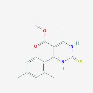 ETHYL 4-(2,4-DIMETHYLPHENYL)-6-METHYL-2-SULFANYLIDENE-1,2,3,4-TETRAHYDROPYRIMIDINE-5-CARBOXYLATE