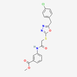 molecular formula C19H16ClN3O4S B4222423 methyl 3-[({[5-(4-chlorobenzyl)-1,3,4-oxadiazol-2-yl]thio}acetyl)amino]benzoate 