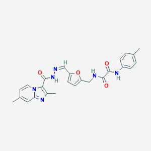 molecular formula C25H24N6O4 B422244 N-({5-[(Z)-{2-[(2,7-dimethylimidazo[1,2-a]pyridin-3-yl)carbonyl]hydrazinylidene}methyl]furan-2-yl}methyl)-N'-(4-methylphenyl)ethanediamide 