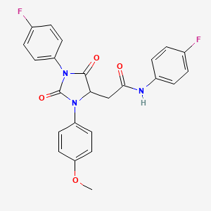 molecular formula C24H19F2N3O4 B4222466 N-(4-fluorophenyl)-2-[1-(4-fluorophenyl)-3-(4-methoxyphenyl)-2,5-dioxoimidazolidin-4-yl]acetamide 