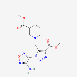 ethyl 1-{[1-(4-amino-1,2,5-oxadiazol-3-yl)-4-(methoxycarbonyl)-1H-1,2,3-triazol-5-yl]methyl}-3-piperidinecarboxylate