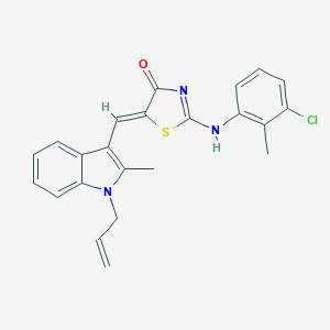 molecular formula C23H20ClN3OS B422249 (5Z)-2-(3-chloro-2-methylanilino)-5-[(2-methyl-1-prop-2-enylindol-3-yl)methylidene]-1,3-thiazol-4-one 