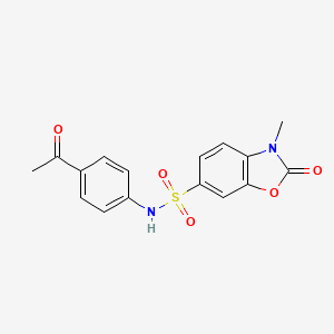 molecular formula C16H14N2O5S B4222514 N-(4-acetylphenyl)-3-methyl-2-oxo-2,3-dihydro-1,3-benzoxazole-6-sulfonamide 