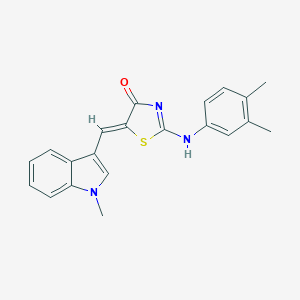 molecular formula C21H19N3OS B422252 (5Z)-2-(3,4-dimethylanilino)-5-[(1-methylindol-3-yl)methylidene]-1,3-thiazol-4-one CAS No. 1164483-12-8