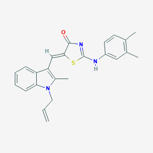 molecular formula C24H23N3OS B422254 (5Z)-2-(3,4-dimethylanilino)-5-[(2-methyl-1-prop-2-enylindol-3-yl)methylidene]-1,3-thiazol-4-one 