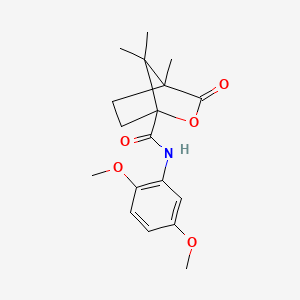 molecular formula C18H23NO5 B4222548 N-(2,5-dimethoxyphenyl)-4,7,7-trimethyl-3-oxo-2-oxabicyclo[2.2.1]heptane-1-carboxamide 