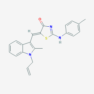 molecular formula C23H21N3OS B422255 (5Z)-2-(4-methylanilino)-5-[(2-methyl-1-prop-2-enylindol-3-yl)methylidene]-1,3-thiazol-4-one 