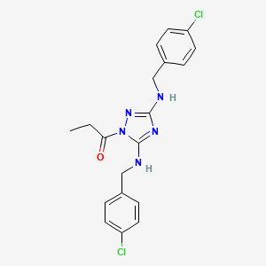 1-{3,5-bis[(4-chlorobenzyl)amino]-1H-1,2,4-triazol-1-yl}propan-1-one