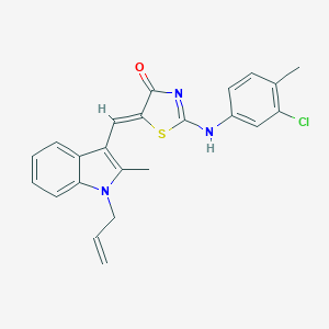 molecular formula C23H20ClN3OS B422256 (5Z)-2-(3-chloro-4-methylanilino)-5-[(2-methyl-1-prop-2-enylindol-3-yl)methylidene]-1,3-thiazol-4-one 