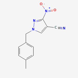 molecular formula C12H10N4O2 B4222560 1-[(4-Methylphenyl)methyl]-3-nitropyrazole-4-carbonitrile 