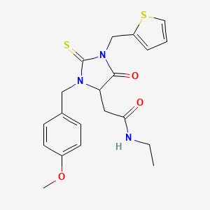 N-ethyl-2-[3-(4-methoxybenzyl)-5-oxo-1-(thiophen-2-ylmethyl)-2-thioxoimidazolidin-4-yl]acetamide