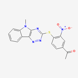 1-[4-({5-METHYL-5H-[1,2,4]TRIAZINO[5,6-B]INDOL-3-YL}SULFANYL)-3-NITROPHENYL]ETHAN-1-ONE